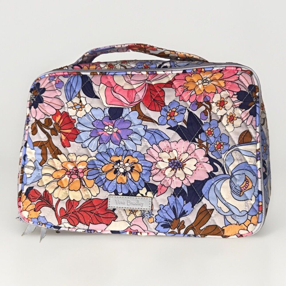 Vera Bradley Aloha Blooms Floral Travel Cosmetic Toiletry Bag Organizer